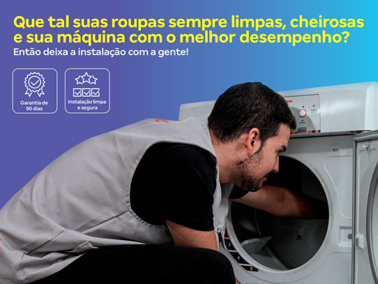 Instalação de lavadora de roupas